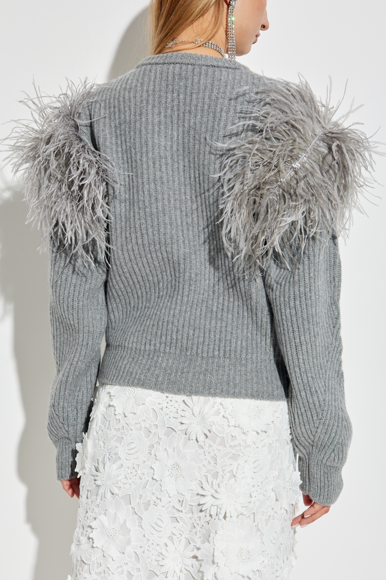 Blumarine ブルマリン(M)ファーコート アウター グレー 灰色 Blumarine ブルマリン(M)ファーコート アウター グレー 灰色